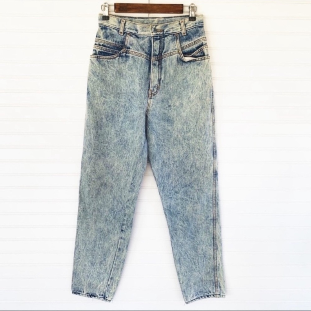 vintage light blue acid wash Gitano high waisted mom jeans skater baggy jeans